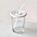 Latte Glass with Lid and Straw