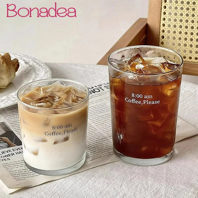 Latte Glass with Lid and Straw