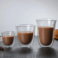 High Borosilicate Insulated Coffee Tea Cup Transparent Clear Double Wall Glass