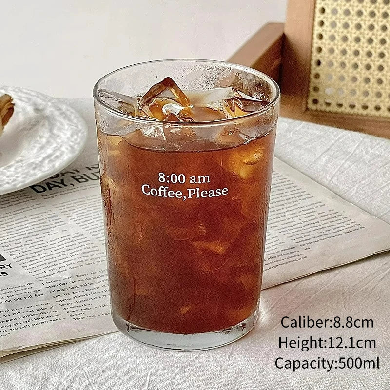 Latte Glass with Lid and Straw